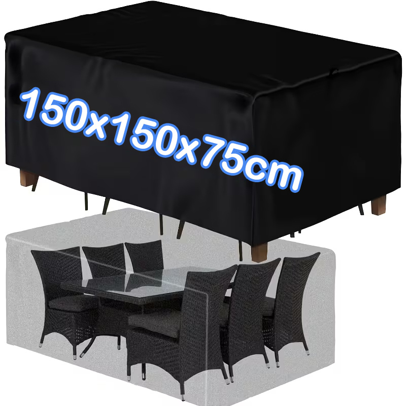 Outdoor Furniture Paint - Pokrowiec na meble ogrodowe 150x150x75cm, czarny