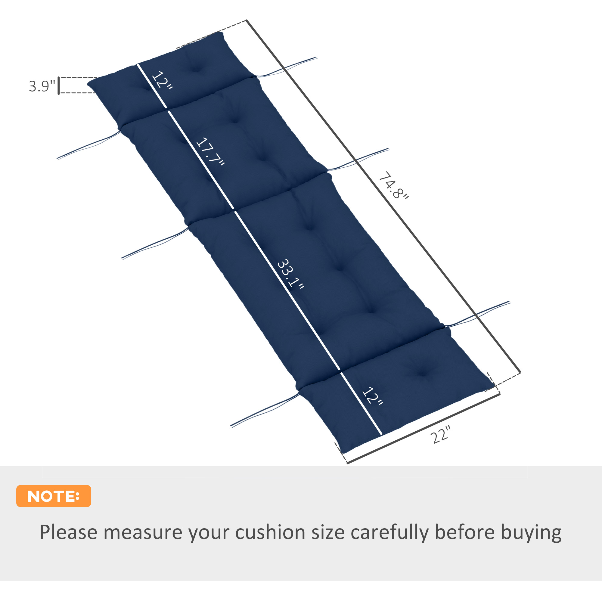 Poduszka na leżak Outsunny, gr – Outdoor Furniture Cushions 22 X 22 recenzja i cena
