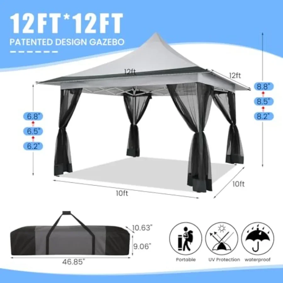 12x12 Składany altan na sprzed – Gazebo Pop Up recenzja i cena